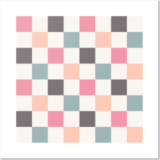 Summer Checkerboard Pattern Retro Vintage Posters and Art